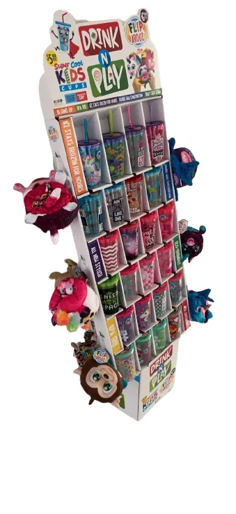 10 oz Kids Cup with Straw and Plush Assortment Floor Display - 36 Pieces Per Retail Ready Display  88364