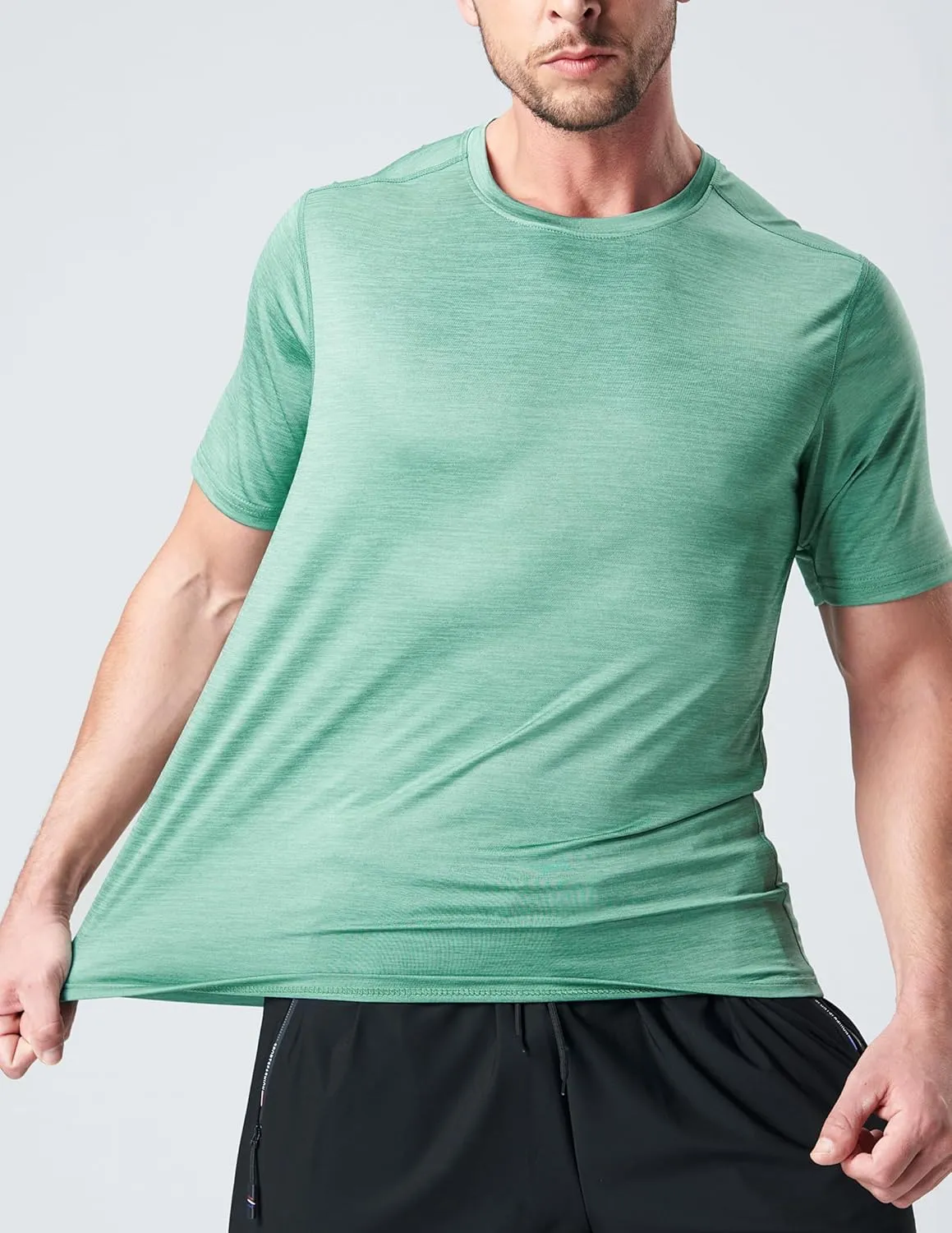 5 Pack Men??s Active Quick Dry Crew Neck T Shirts | Athletic Running Gym Workout Short Sleeve Tee Tops Bulk