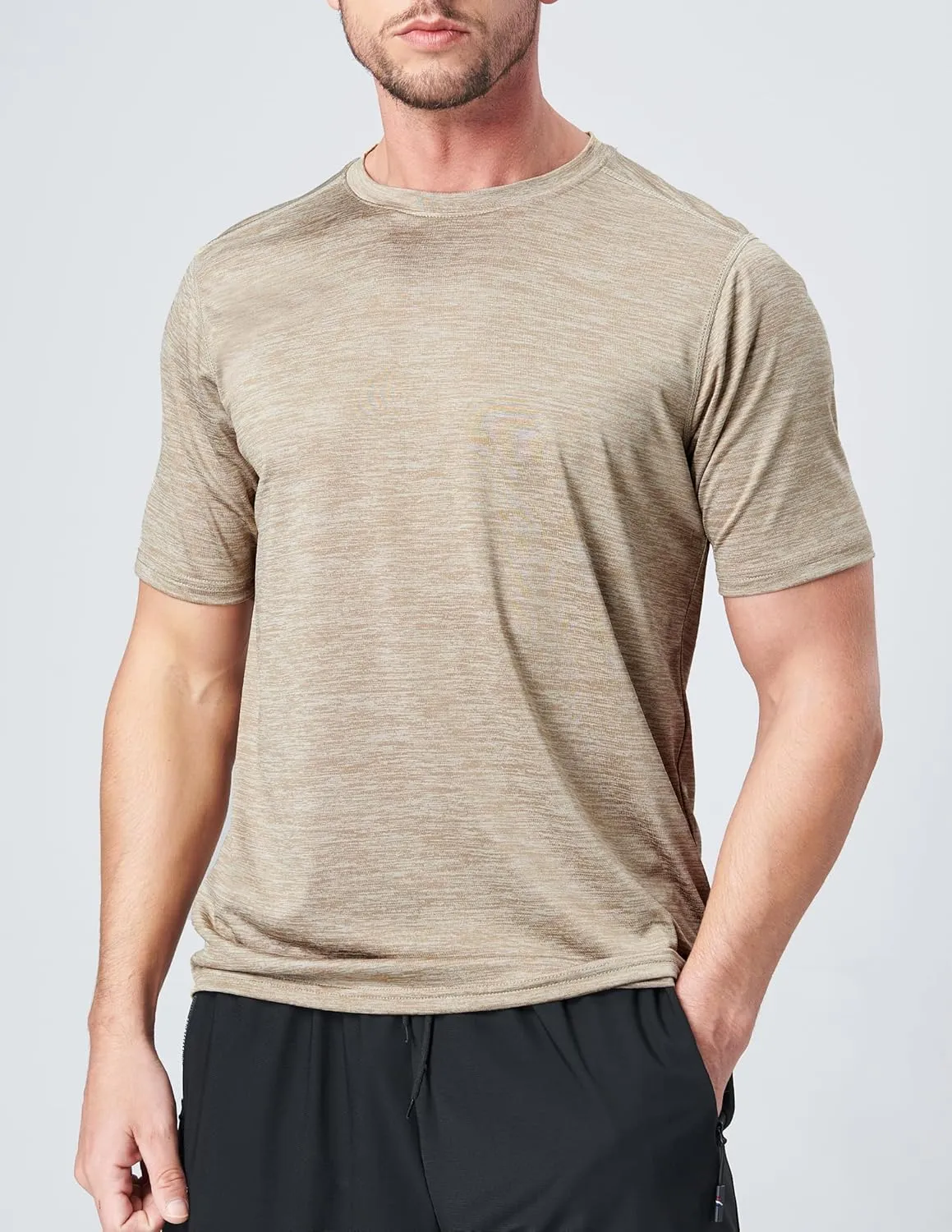 5 Pack Men??s Active Quick Dry Crew Neck T Shirts | Athletic Running Gym Workout Short Sleeve Tee Tops Bulk