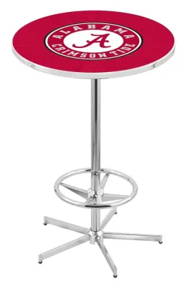 Alabama Crimson Tide Holland Bar Stool Co. Chrome "A" Logo Bar Pub Table