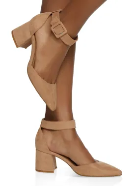 Ankle Strap Block Heel Pumps