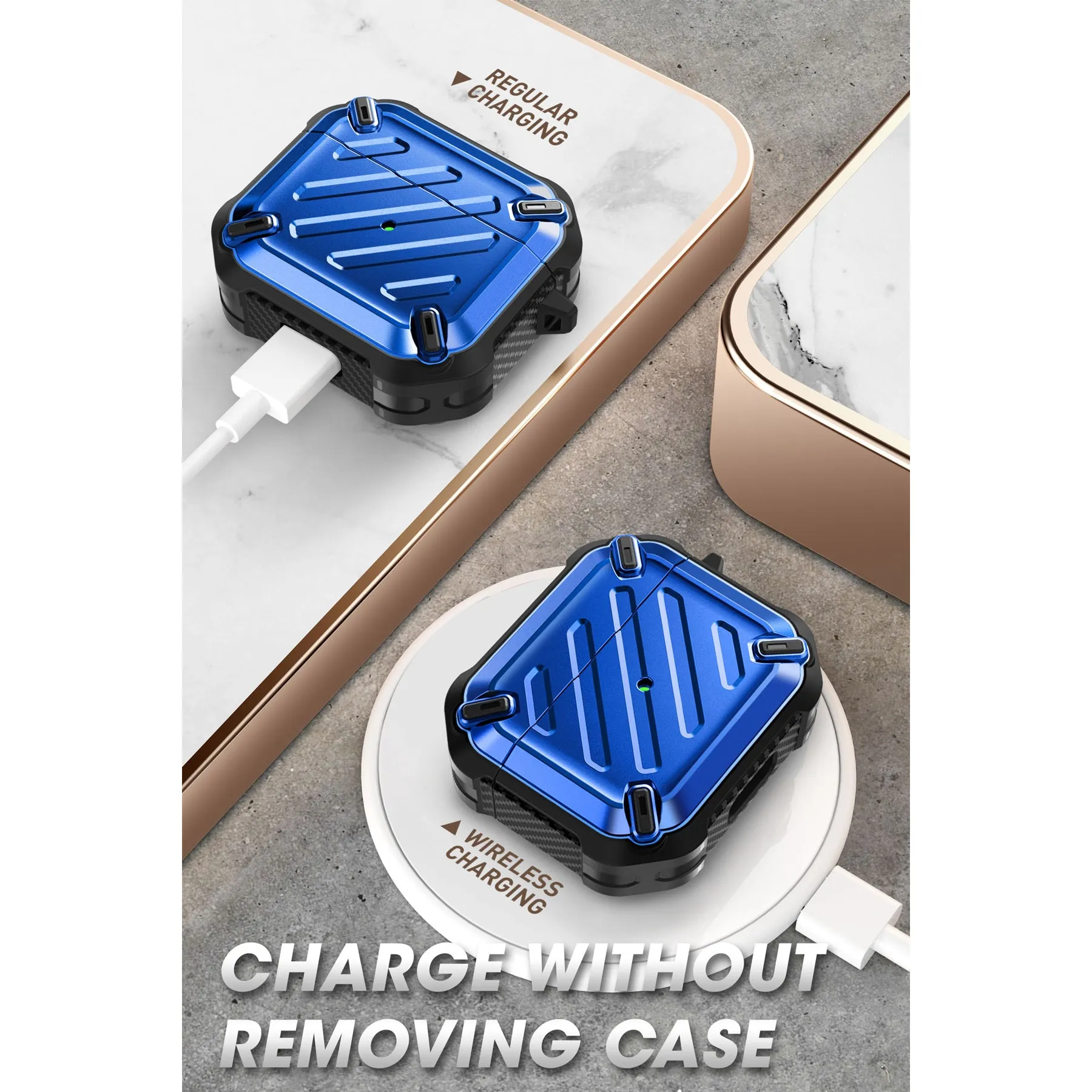 Apple AirPods 3 Unicorn Beetle PRO Rugged Case-Metallic Blue