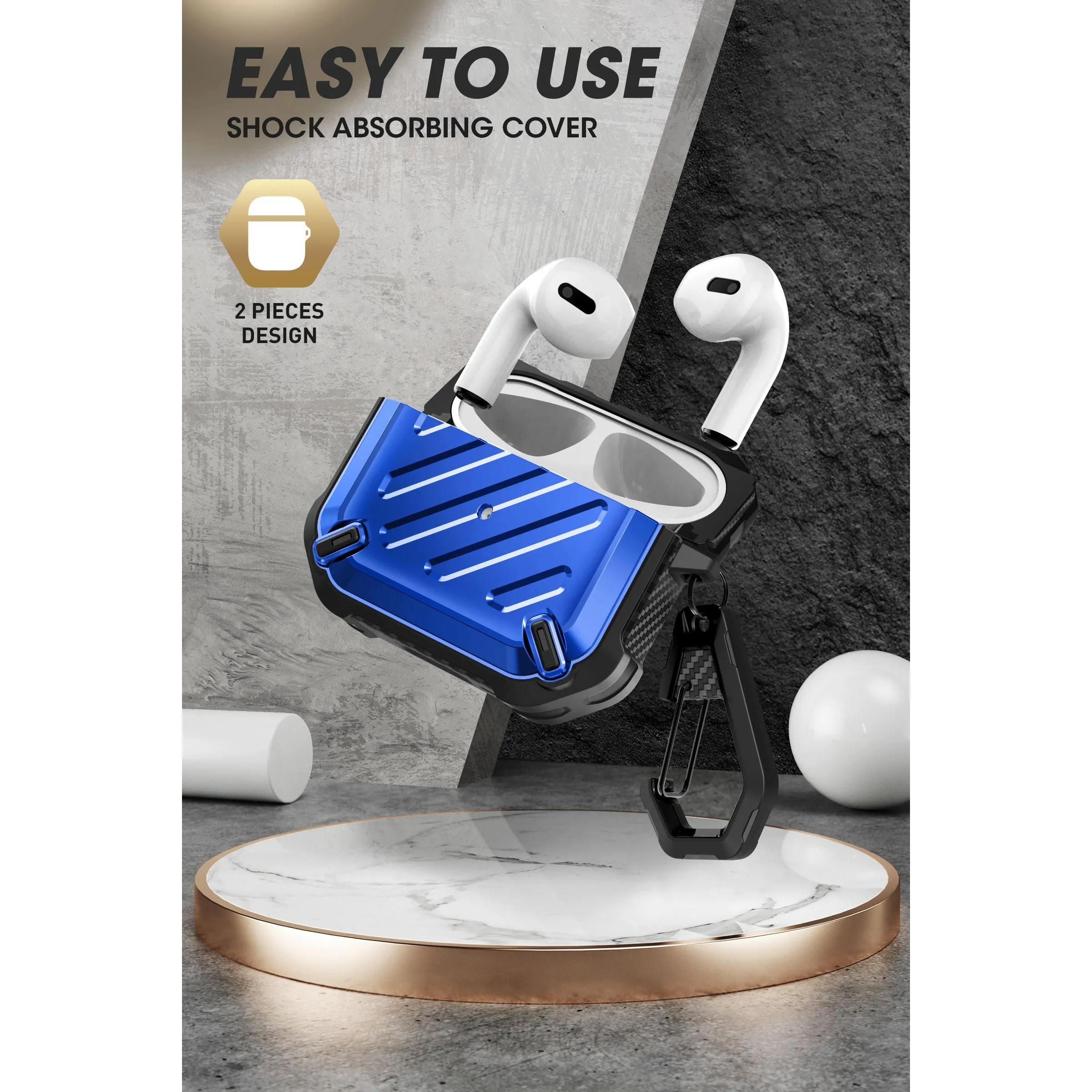 Apple AirPods 3 Unicorn Beetle PRO Rugged Case-Metallic Blue