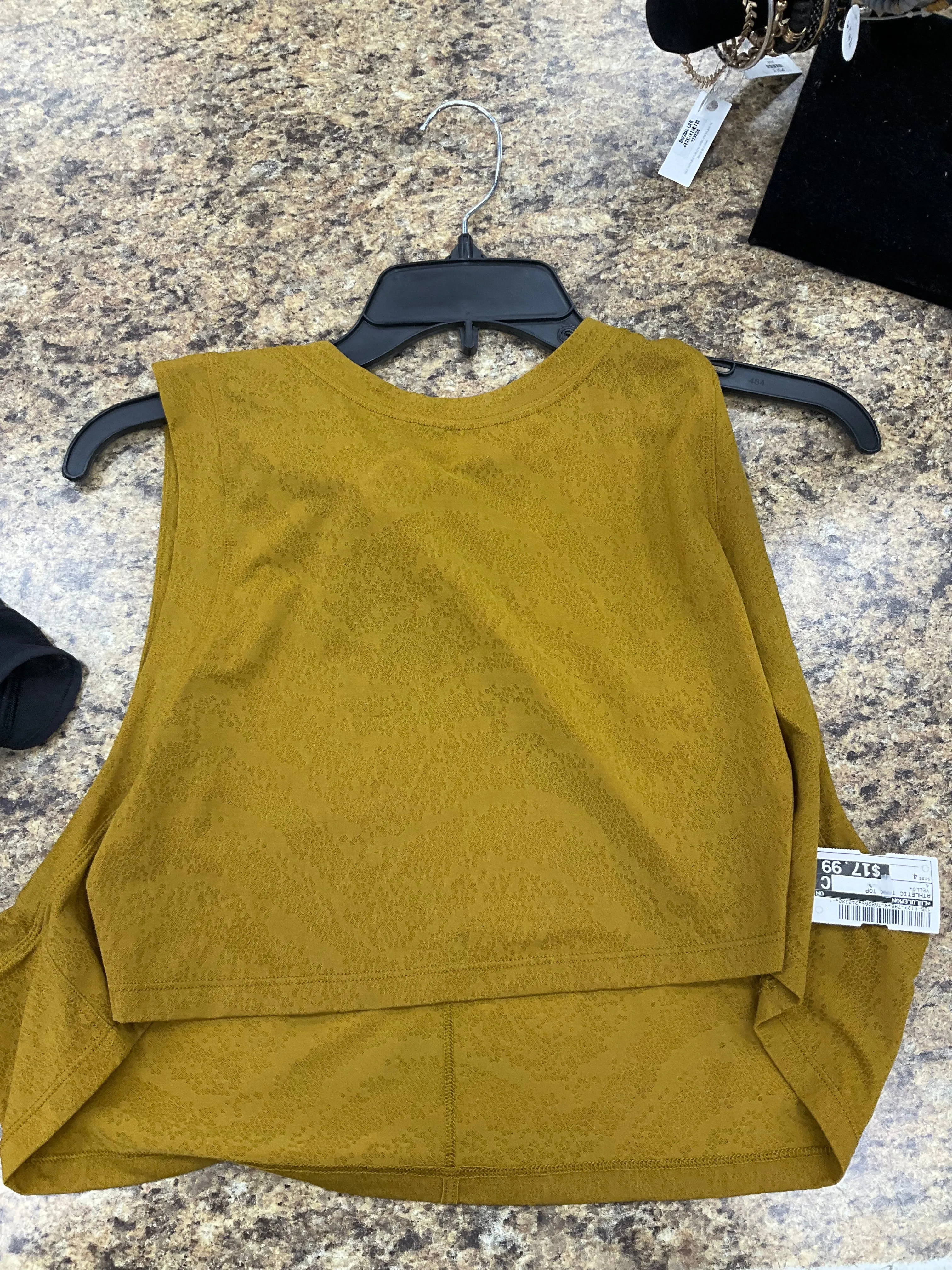 Athletic Tank Top By Lululemon In Yellow, Size: 4