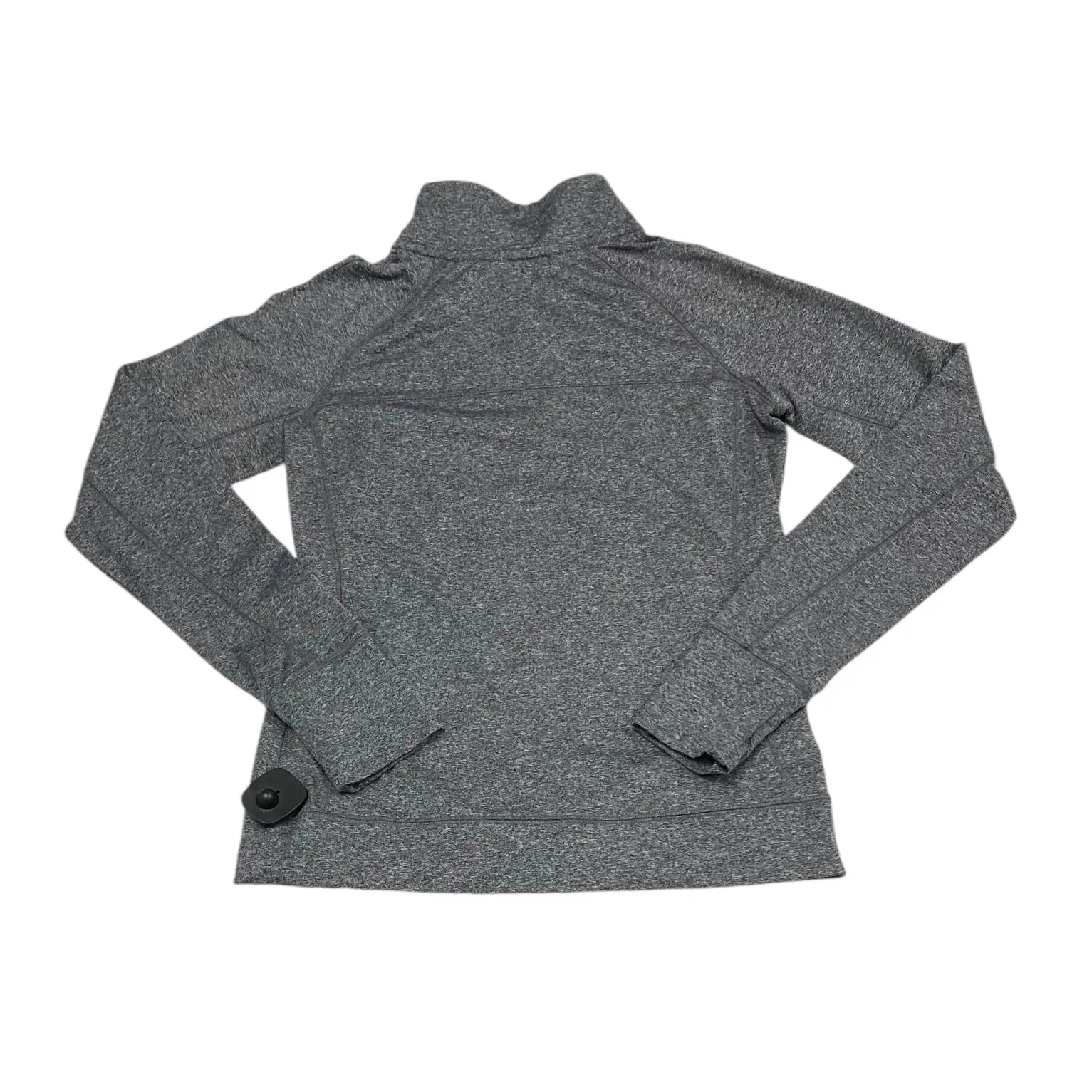 Athletic Top Long Sleeve Collar By Pink In Grey, Size: M