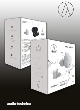 Audio-Technica ATH-SPORT7TWGY SonicSport Wireless In-Ear Headphones, Gray