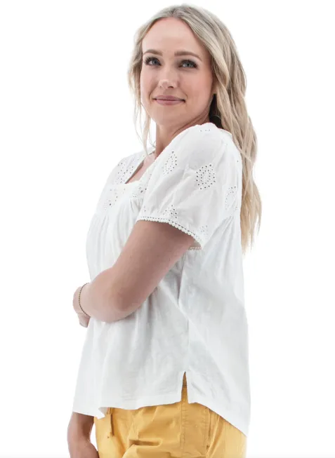 Aventura Seychelle Short Sleeve Top | White