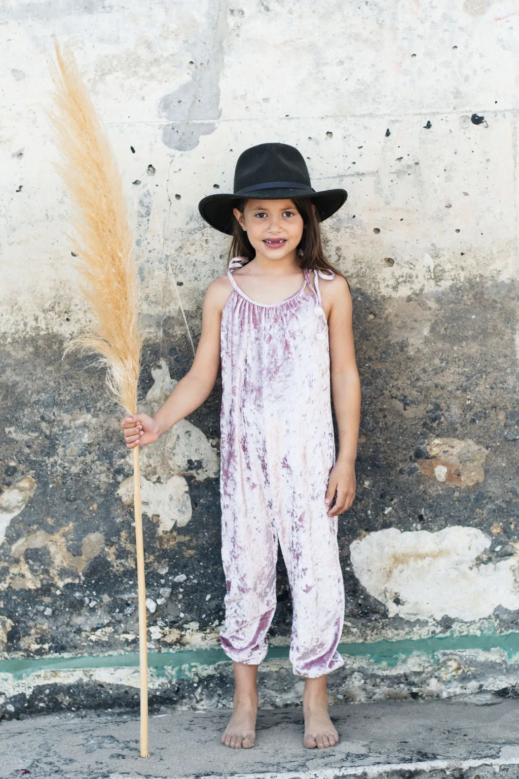 Baby & Girls Soft Velvet Jumper | Ballet Blush