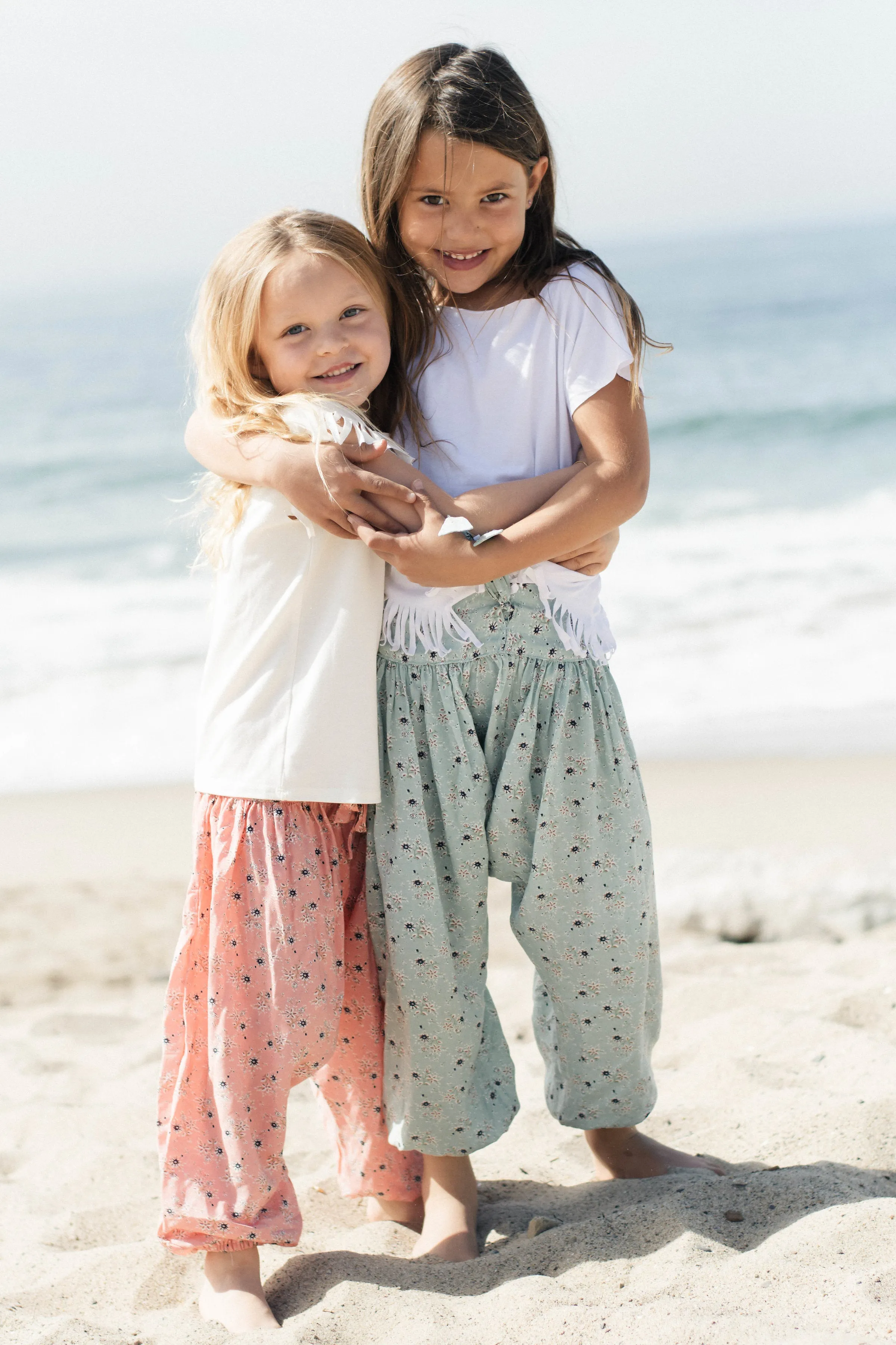 Baby Girl Floral Harem Pants | Pastel Love Coral