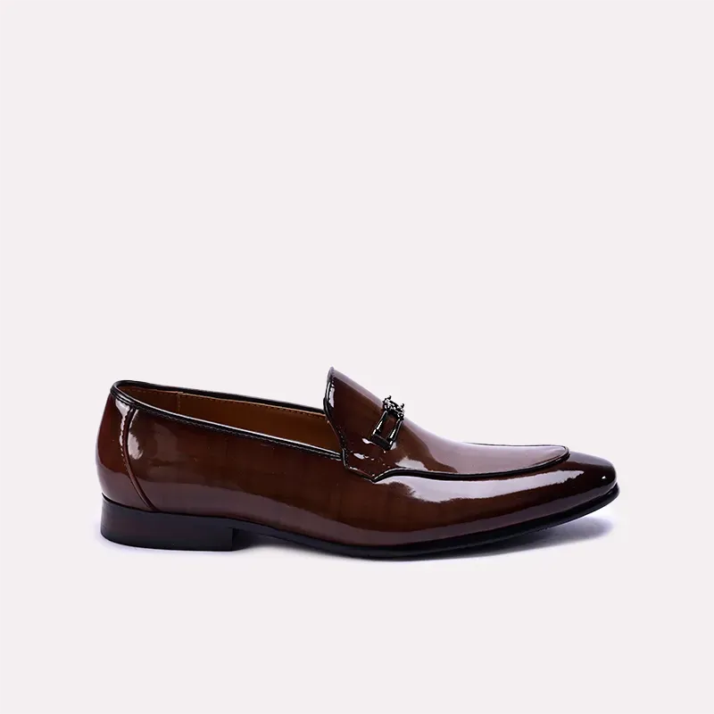 Barrett Brown Glossy Slip On Dress Shoes 0111068