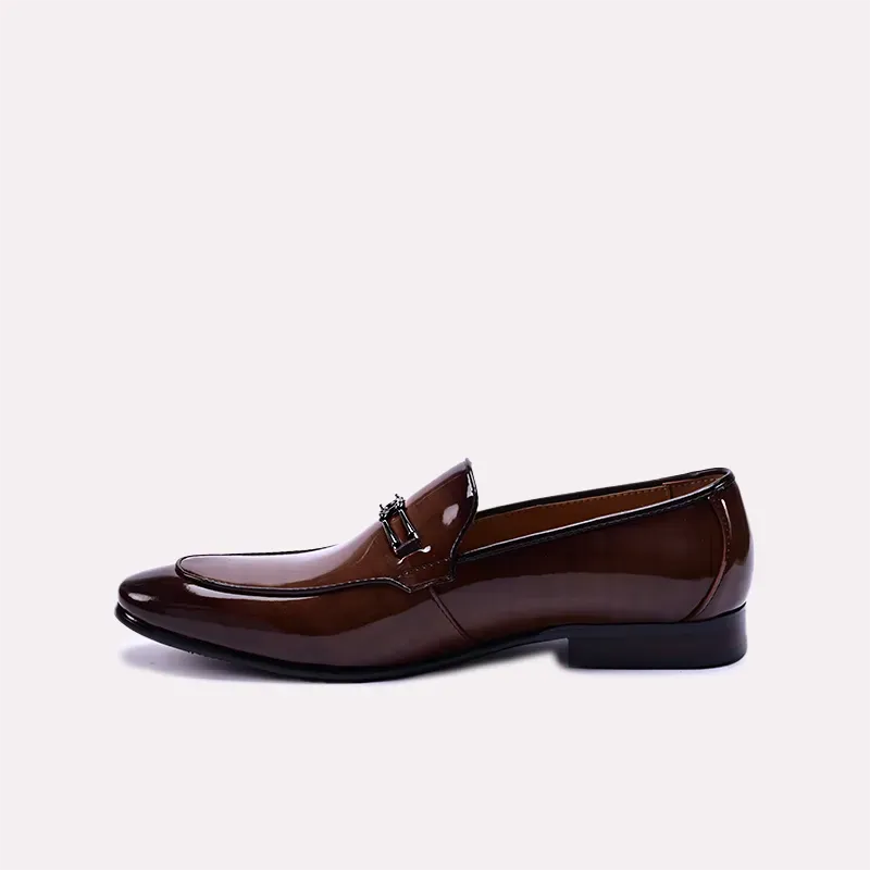 Barrett Brown Glossy Slip On Dress Shoes 0111068