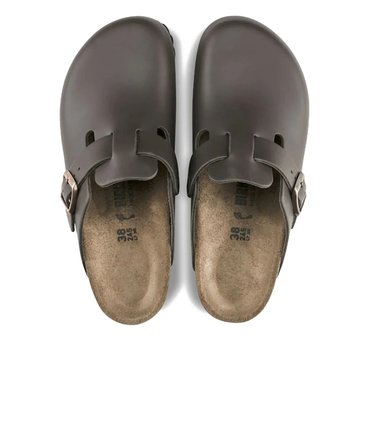 Birkenstock Boston Leather Dark Brown Clogs