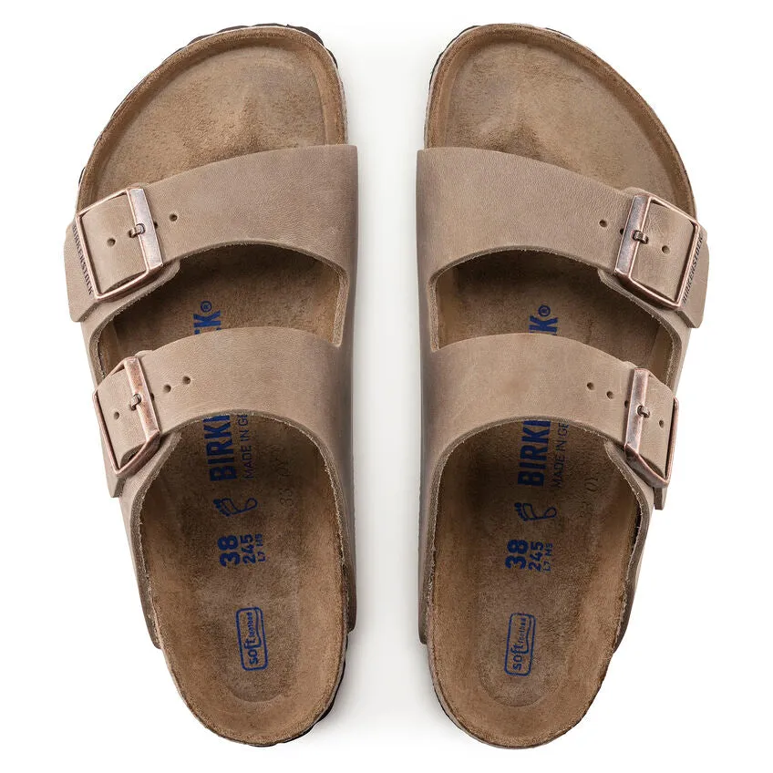 Birkenstock Men's Arizona Soft Footbed Suede Leather Oiled Leather - Tobacco Brown