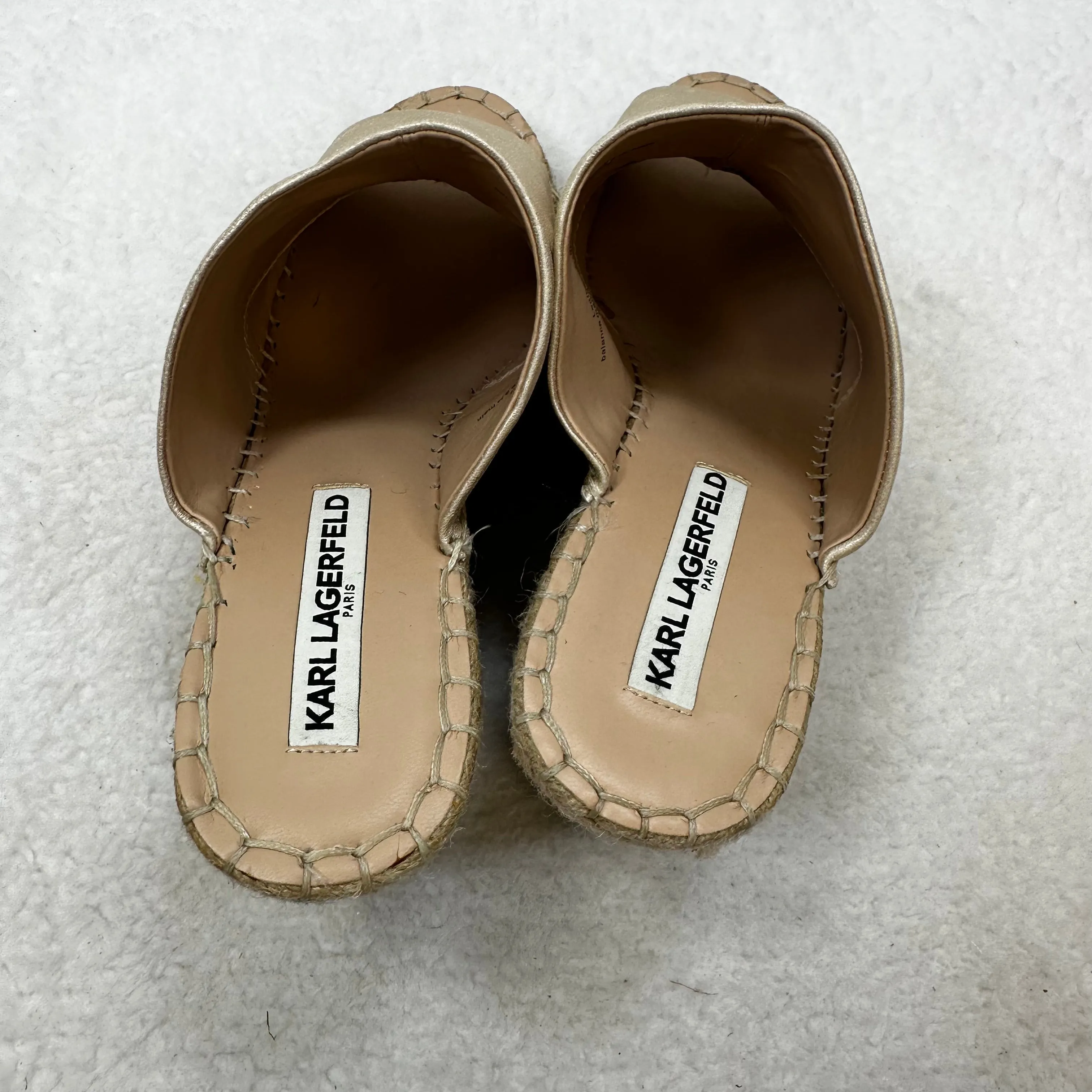 Black Sandals Heels Wedge Karl Lagerfeld, Size 9