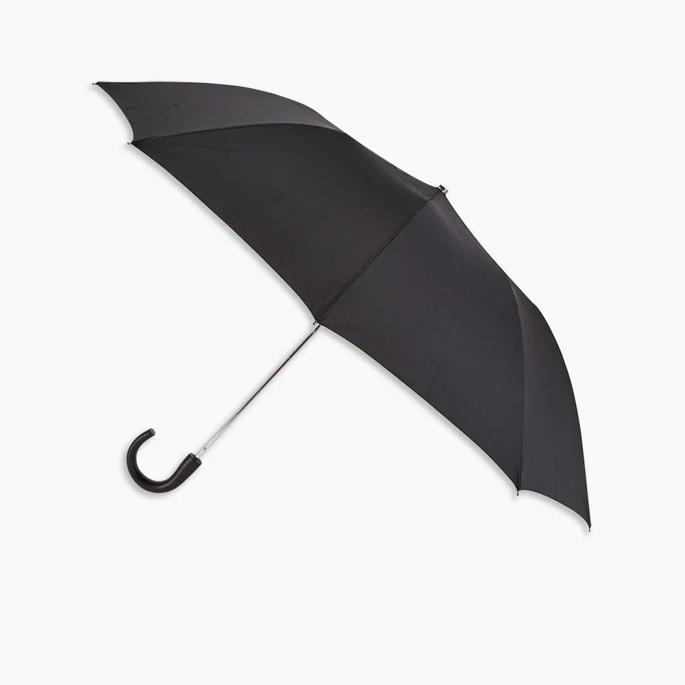 Black Telescopic Umbrella with Black Maple Crook