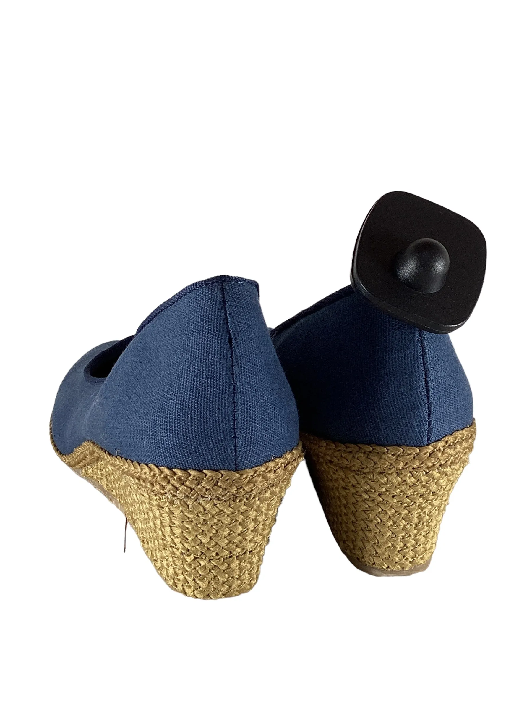 Blue Shoes Heels Wedge Clothes Mentor, Size 7.5