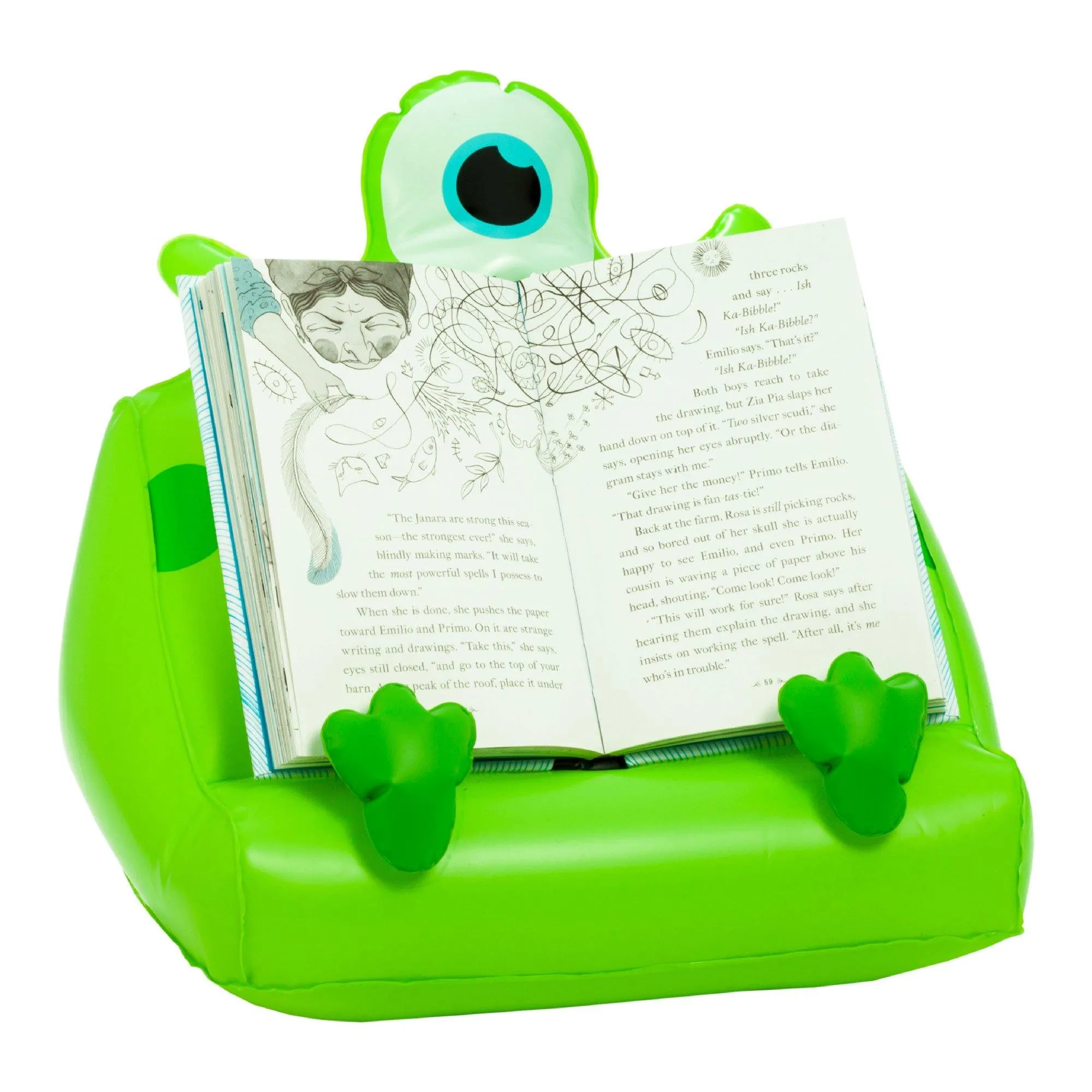 Bookmonster Air Inflatable iPad, Tablet Stand and Book Holder (Percie two Teeth)