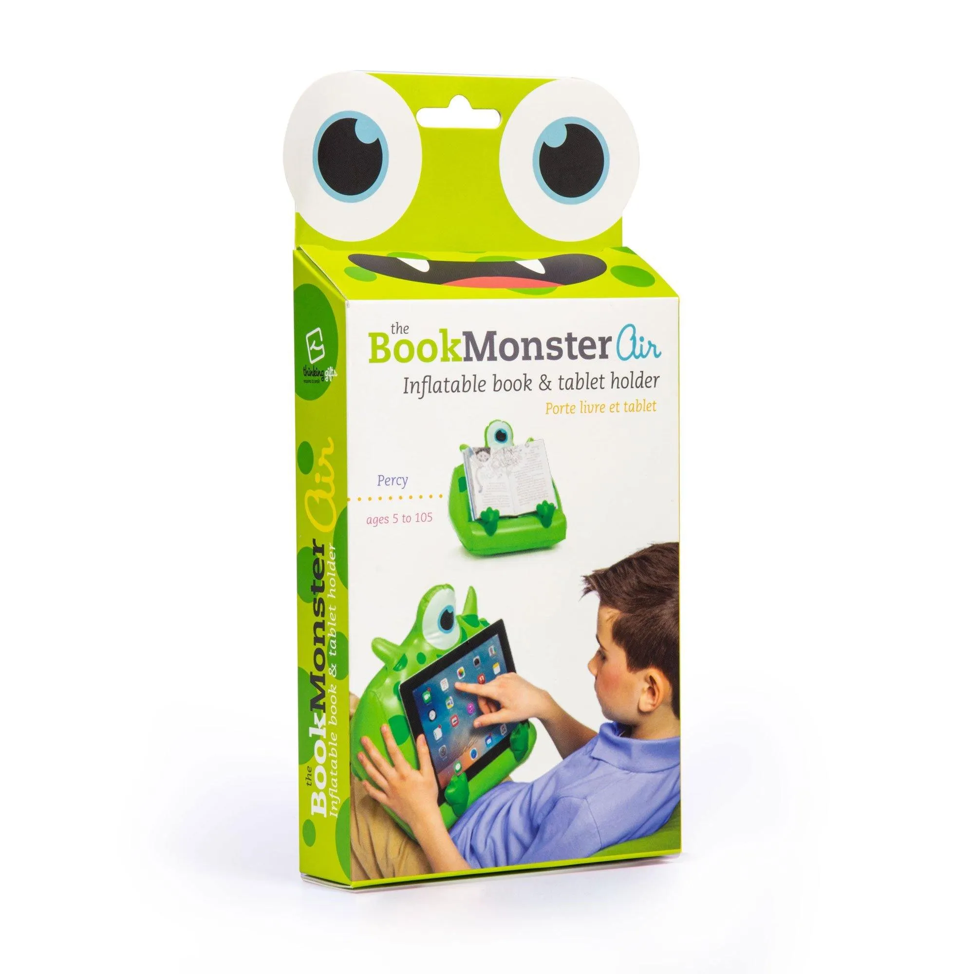 Bookmonster Air Inflatable iPad, Tablet Stand and Book Holder (Percie two Teeth)