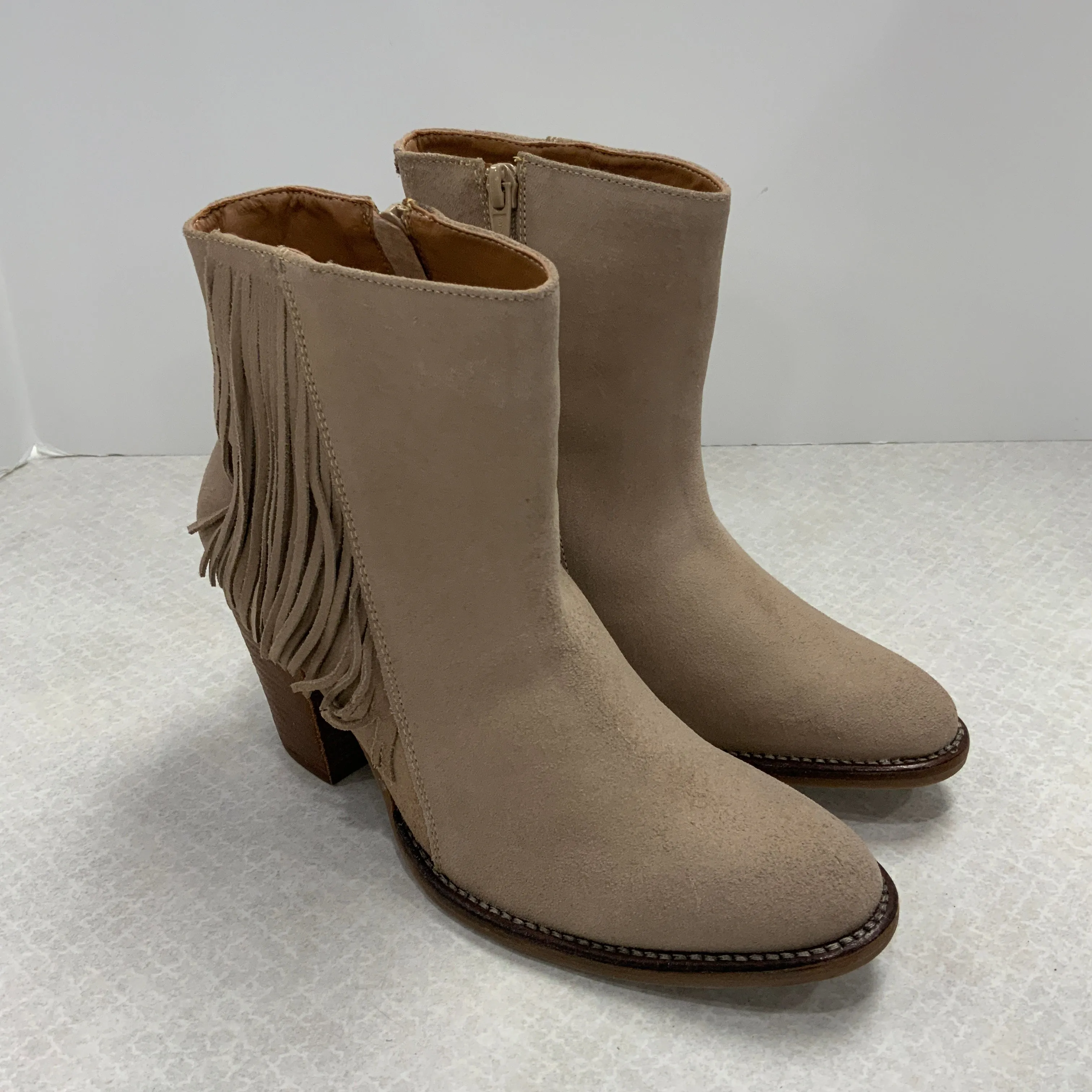 Boots Ankle Heels By Klub Nico In Tan, Size: 7