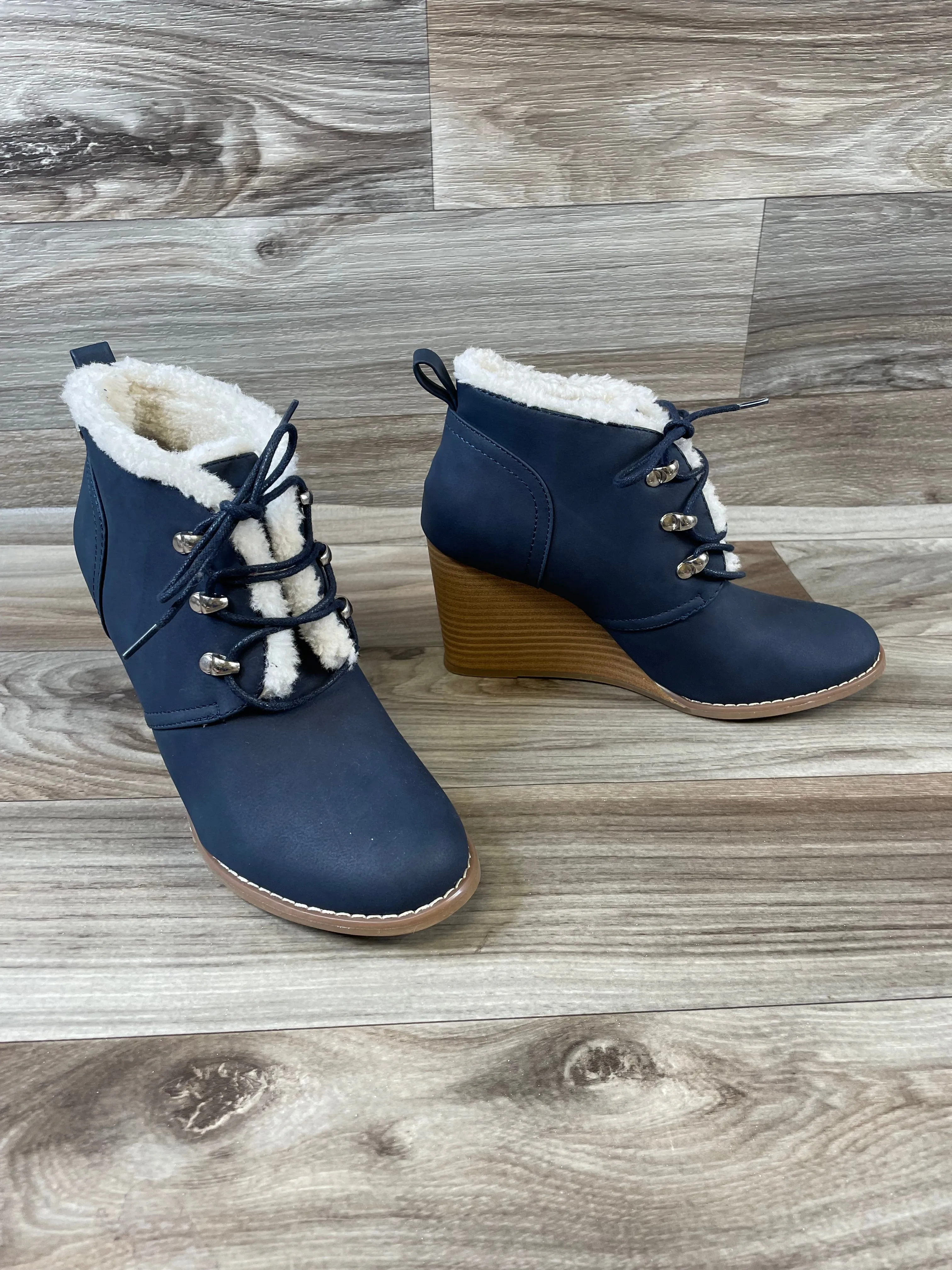 Boots Ankle Heels By Nautica In Navy, Size: 8.5