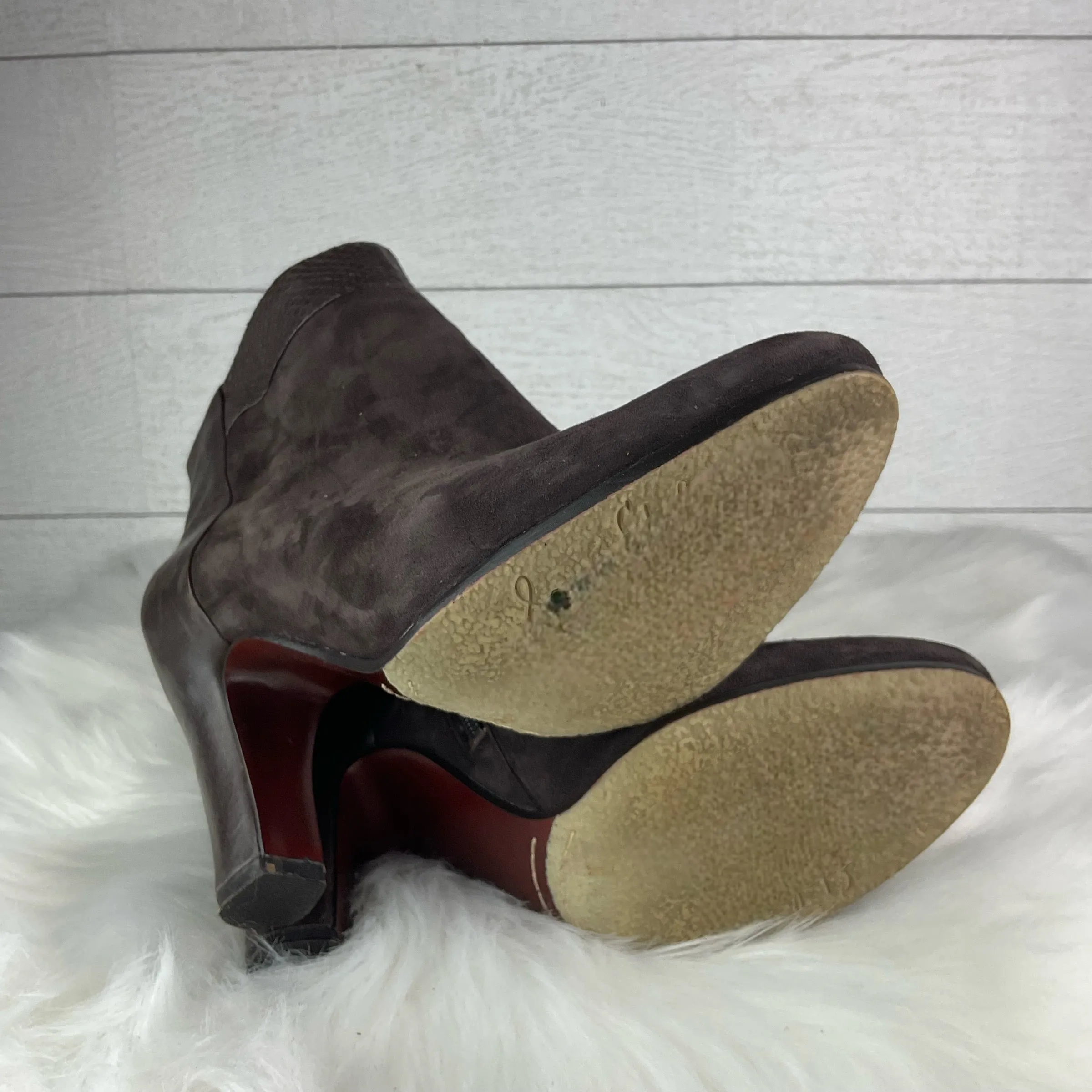 Boots Ankle Heels By Sam Edelman In Brown, Size: 7.5