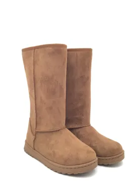 Boots Knee Flats By Clothes Mentor In Brown, Size: 8.5