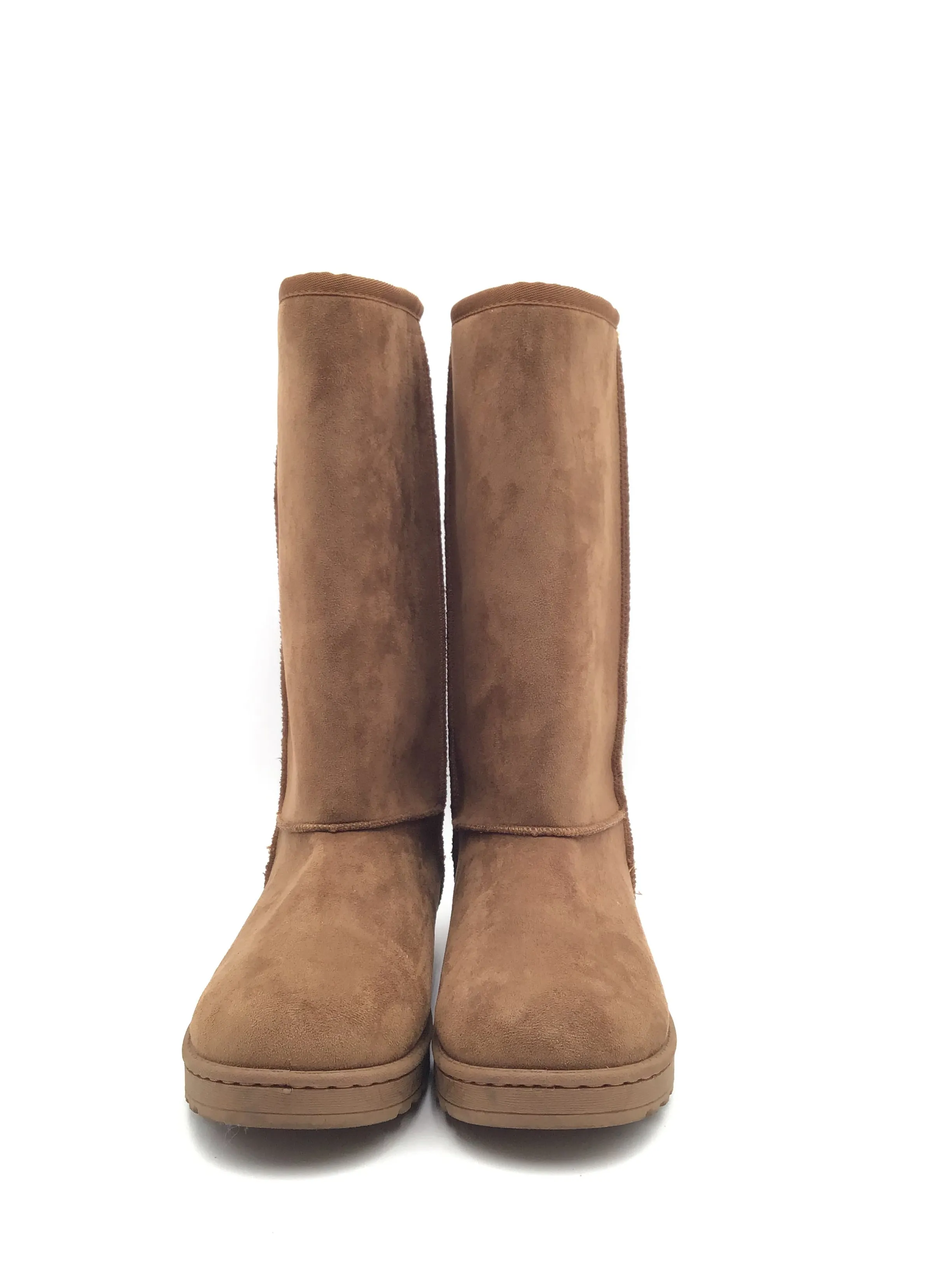Boots Knee Flats By Clothes Mentor In Brown, Size: 8.5