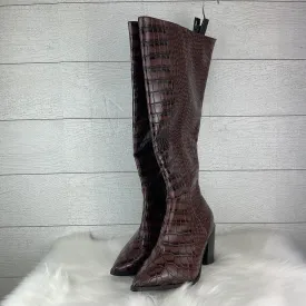 Boots Mid-calf Heels By Clothes Mentor In Animal Print, Size: 8