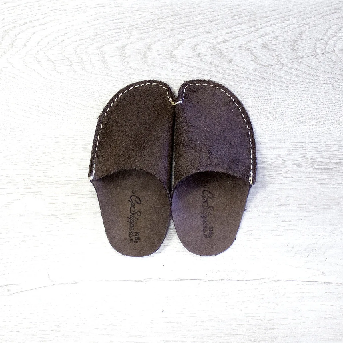Brown CP Slippers Kids Minimalist