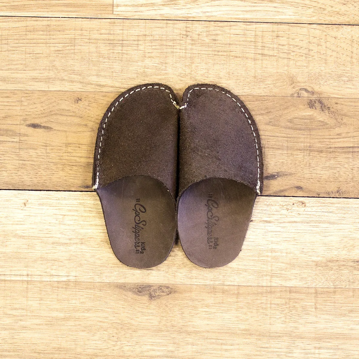 Brown CP Slippers Kids Minimalist