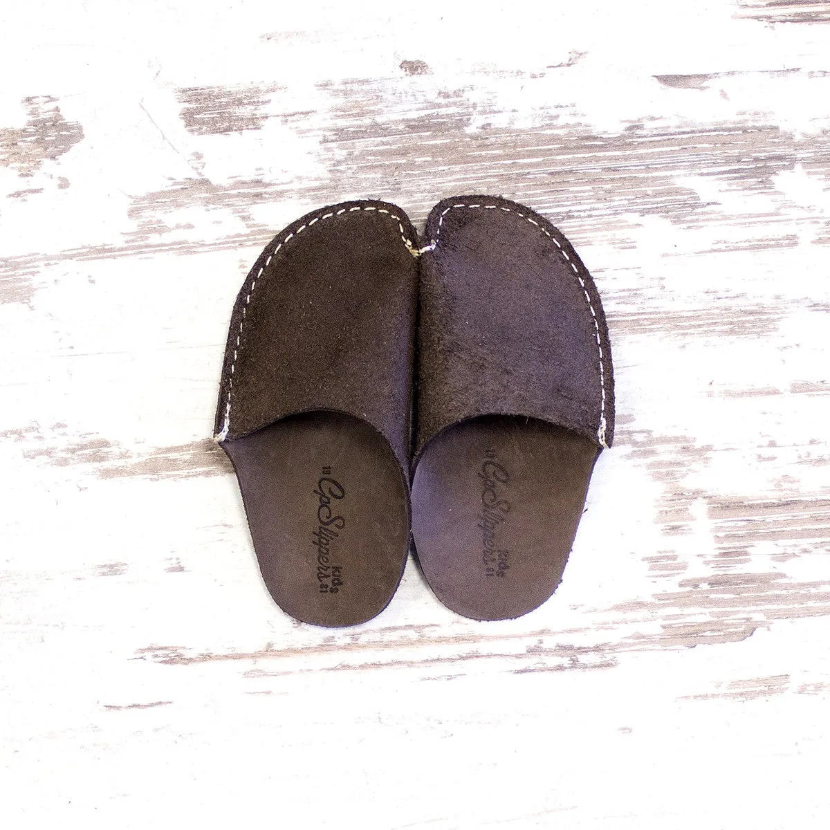 Brown CP Slippers Kids Minimalist