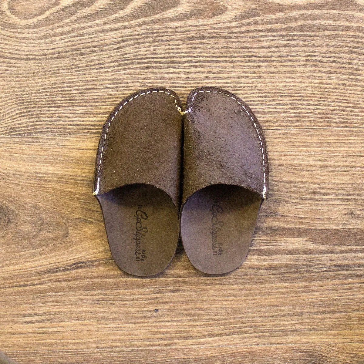 Brown CP Slippers Kids Minimalist