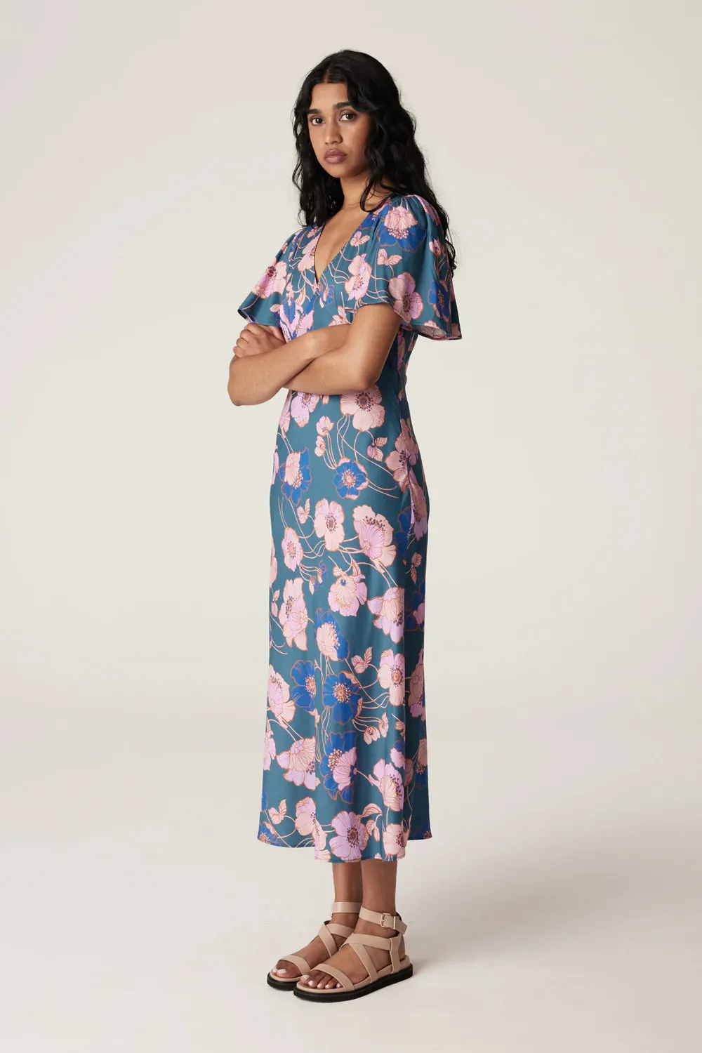 Cable  Poppy Midi Dress -  Pink Floral