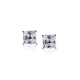 CARAT* London Chester Stud Earrings 9k White Gold Princess Cut