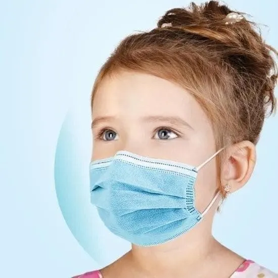 Child Disposable Mask, 3-Ply (Case/40 boxes of 50 masks)