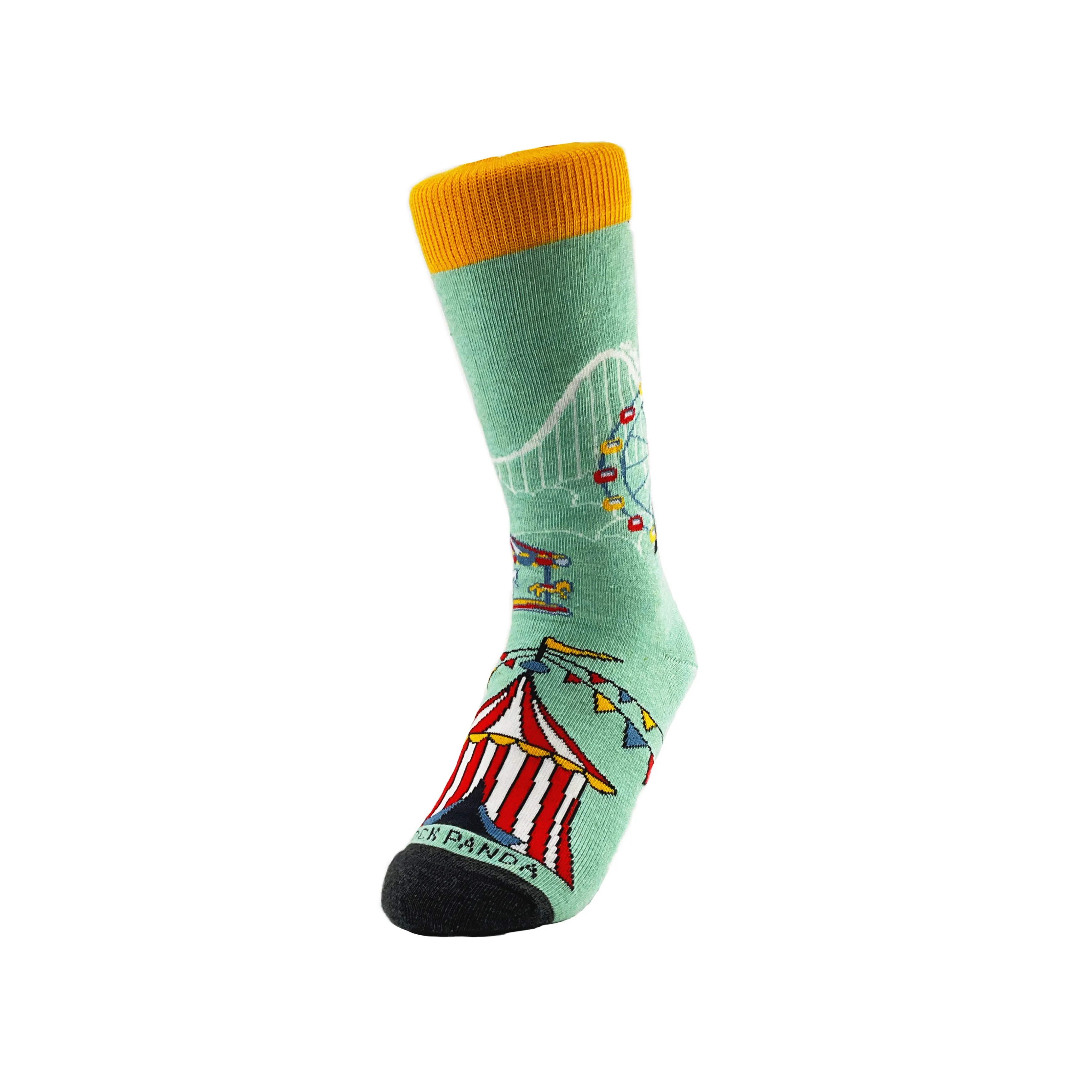 Circus Scene Roller Coaster Socks from the Sock Panda (Adult Small -  Shoe Sizes 2-5)