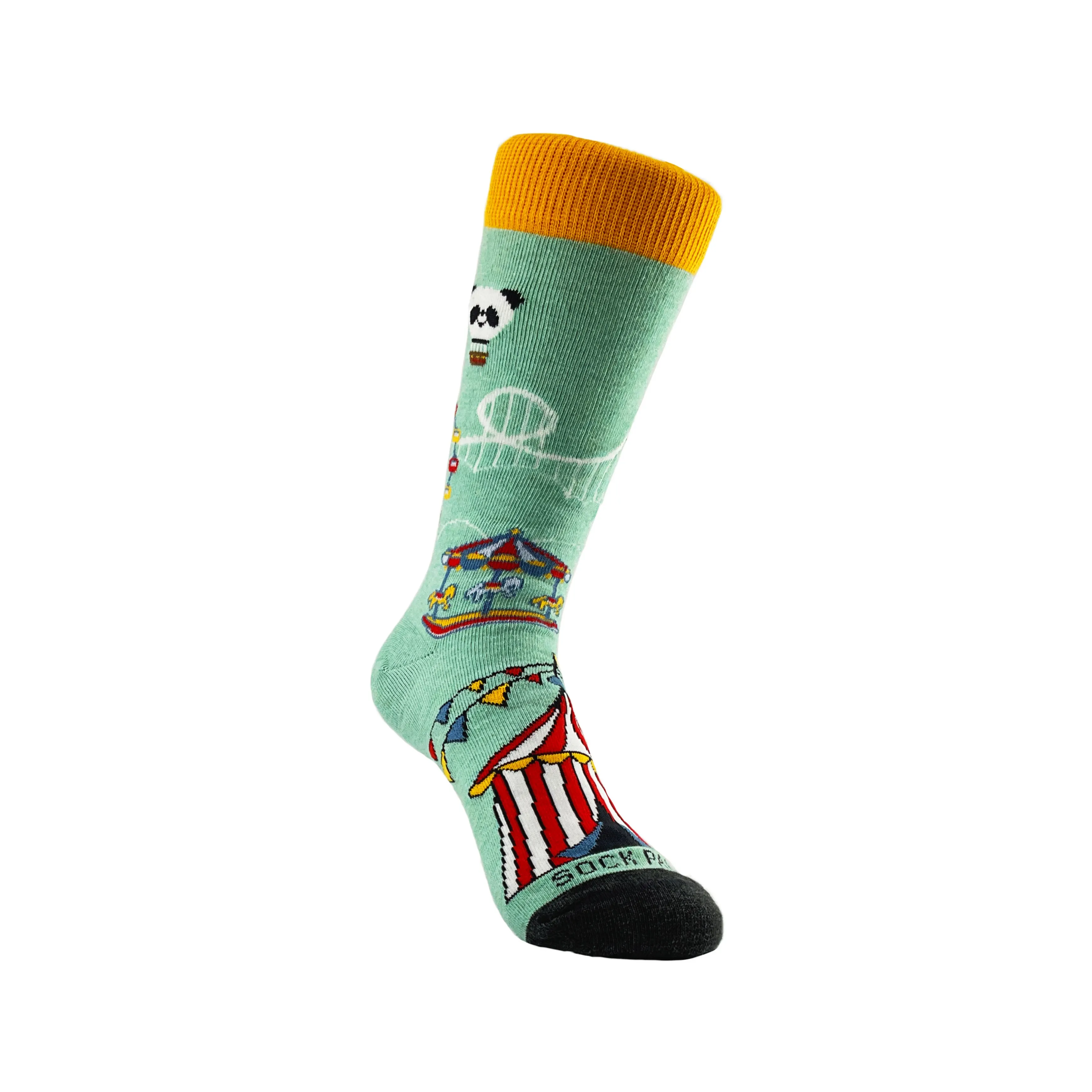 Circus Scene Roller Coaster Socks from the Sock Panda (Adult Small -  Shoe Sizes 2-5)