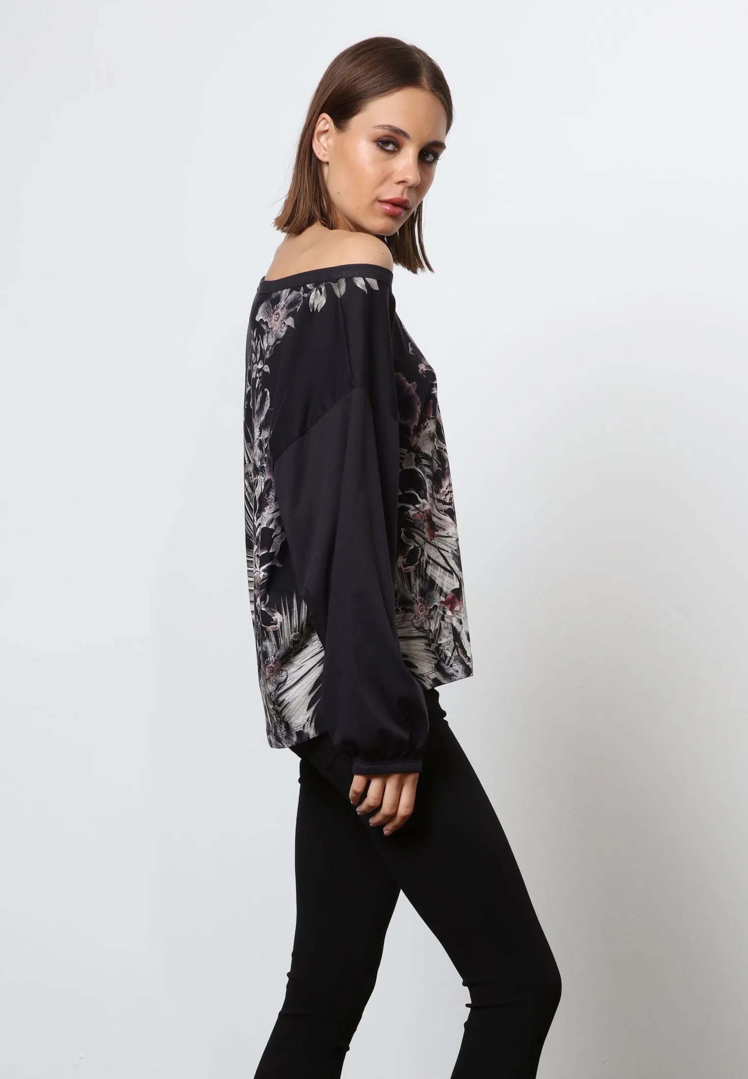COMET LS TOP FLOWER BLACK