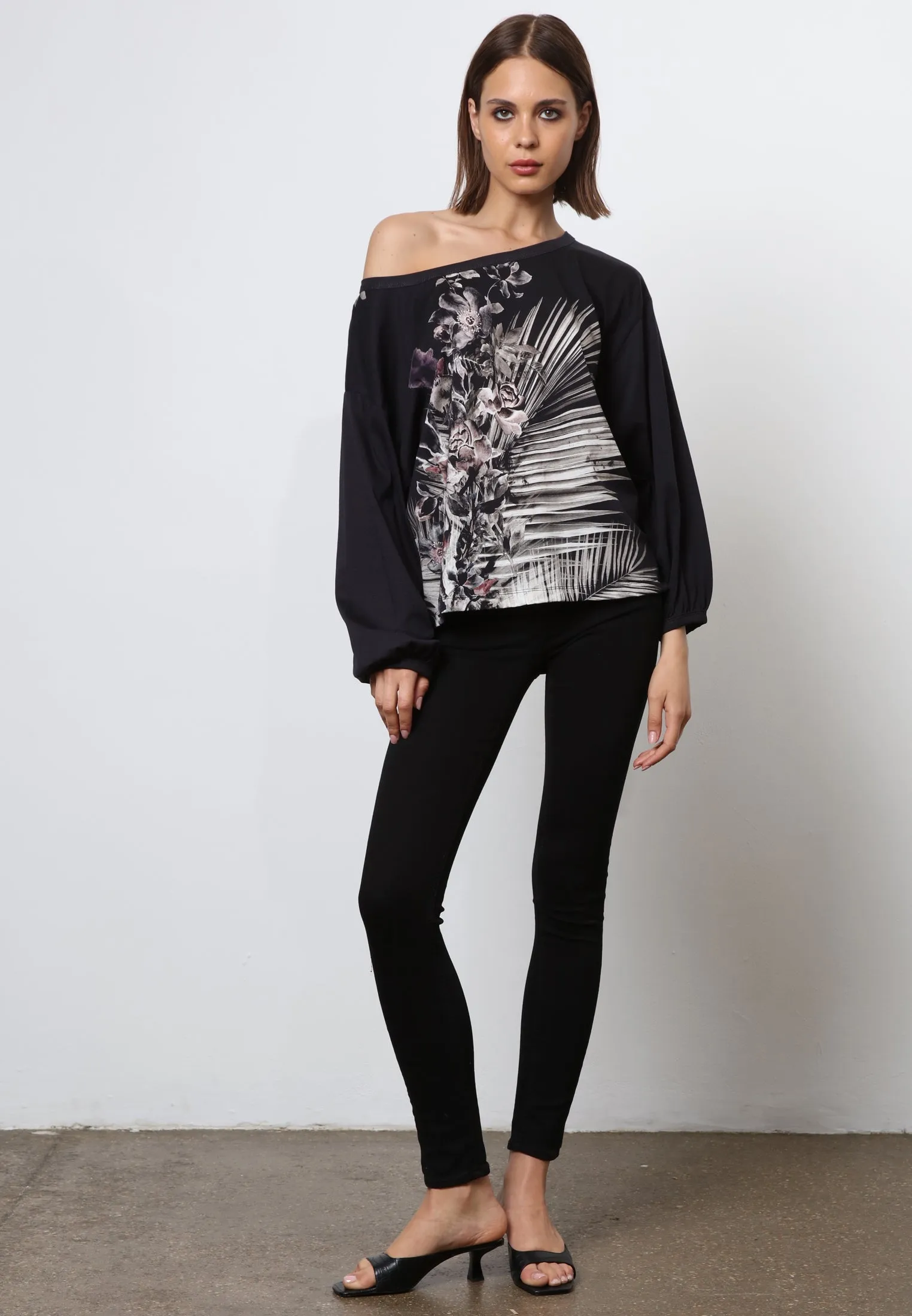 COMET LS TOP FLOWER BLACK