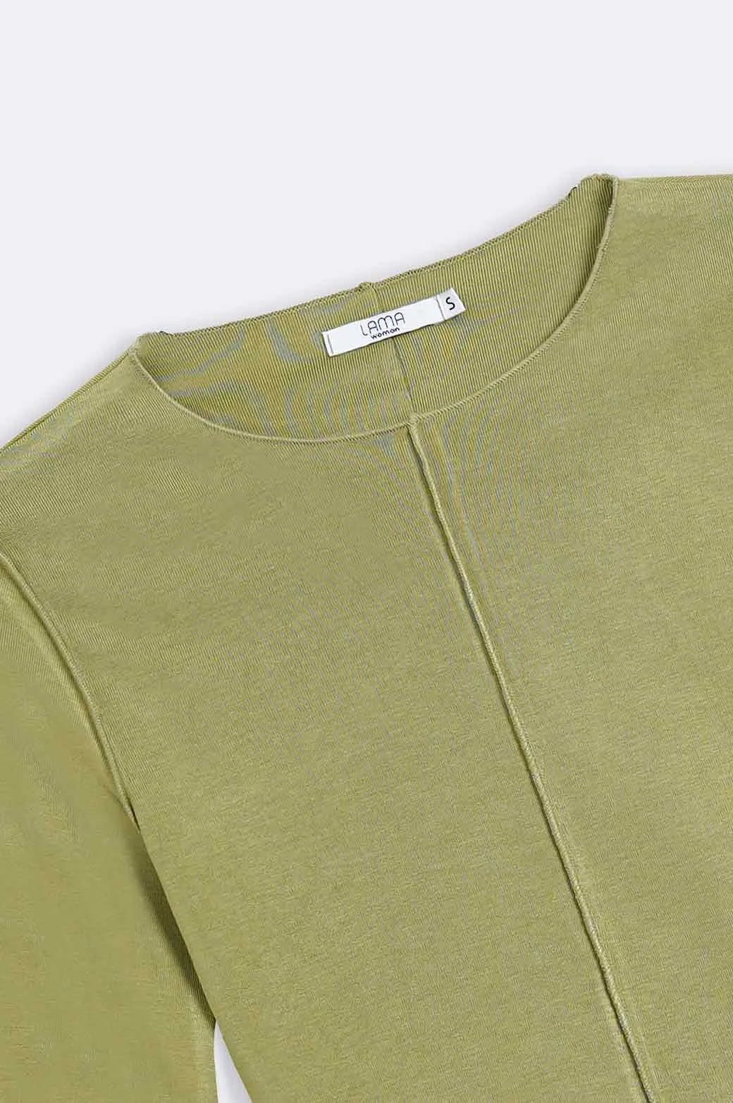 CROPPED T-SHIRT WITH PLEAT