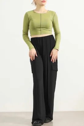 CROPPED T-SHIRT WITH PLEAT
