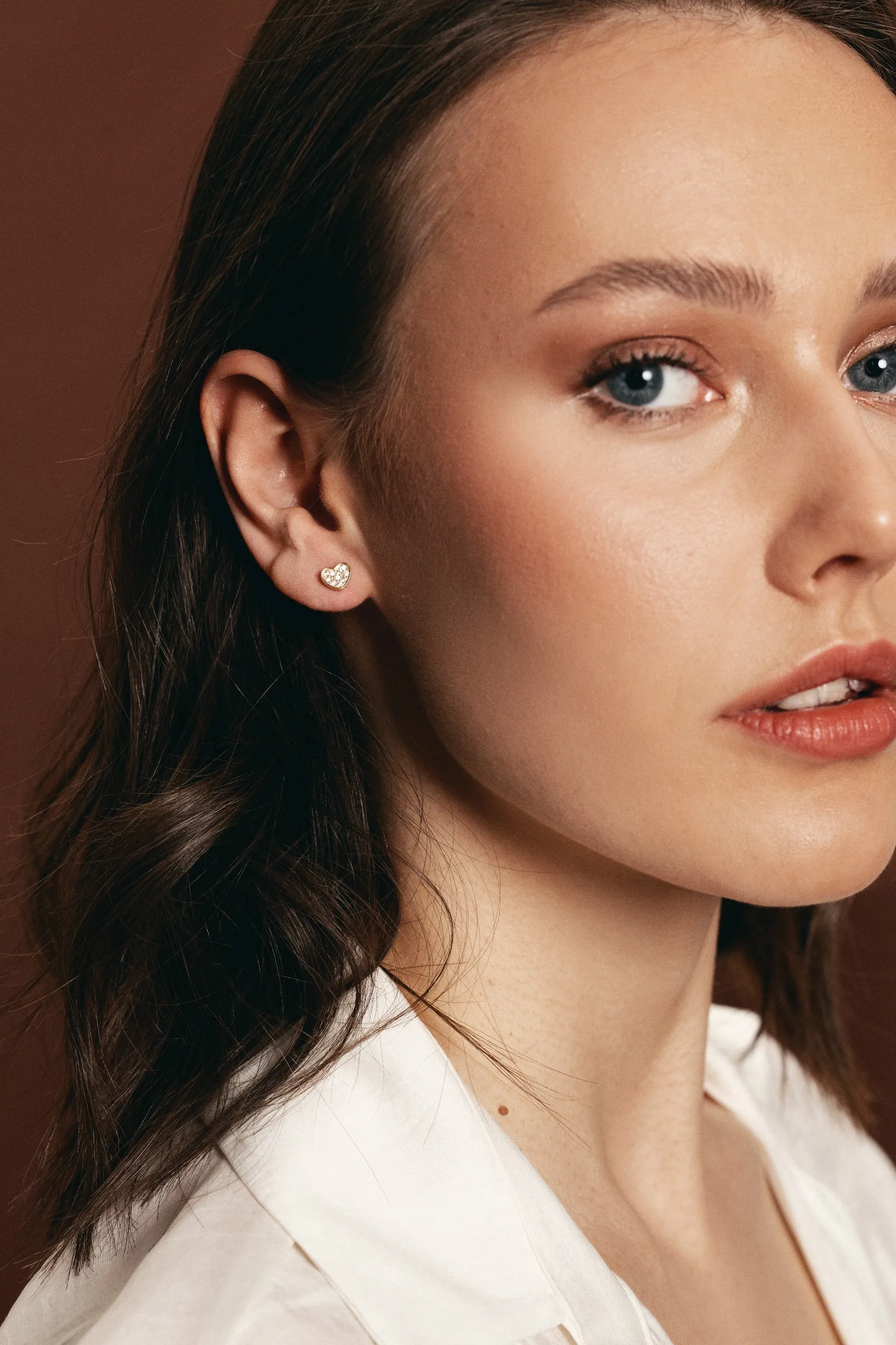 Earrings "Gold heart" 925 Silver