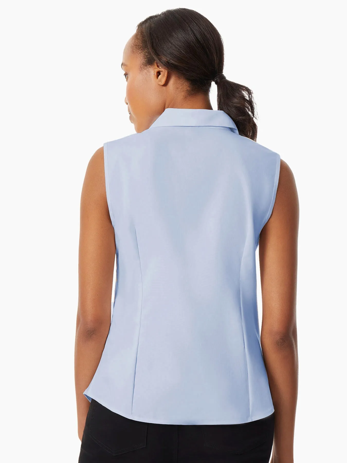 Easy Care Sleeveless Button-Up Shirt