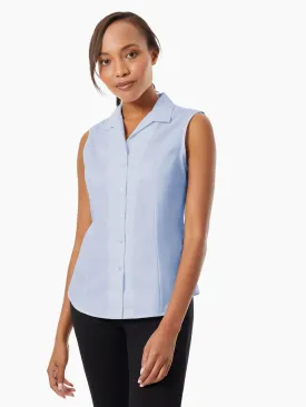 Easy Care Sleeveless Button-Up Shirt