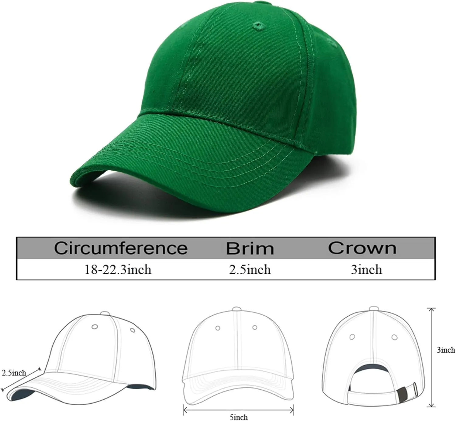 Edoneery Baseball Cap for Kids-Adjustable Washed Cotton Golf Toddler Hat for Boys & Girls