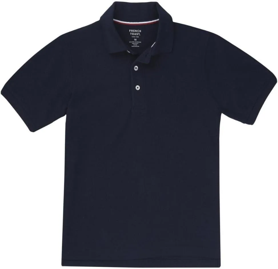 French Toast Boys' Short Sleeve Pique Polo Uniform Shirt (Standard & Husky)