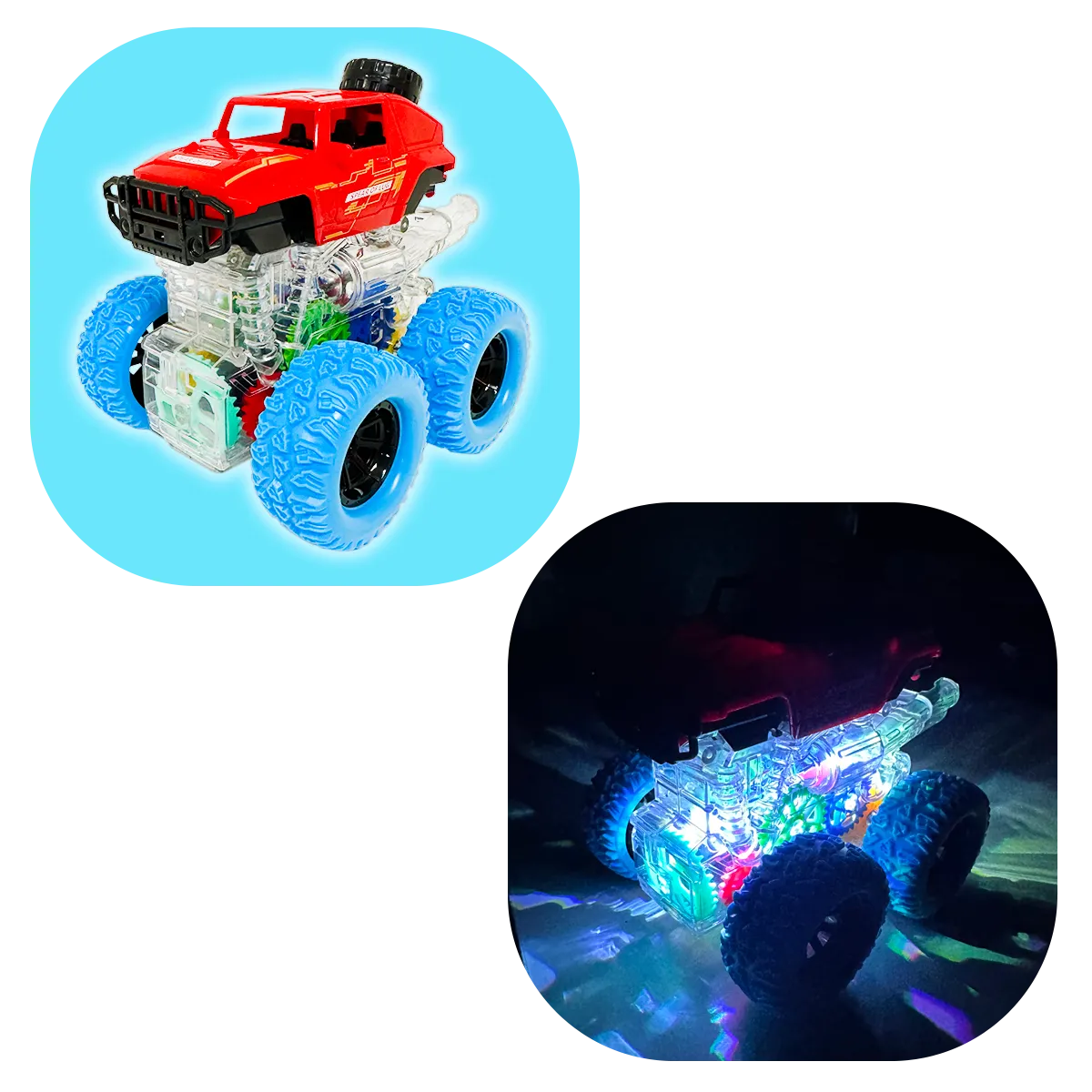 Friction Toy Car Light Up Jumbo Assortment - 6 Pieces Per Display 25030