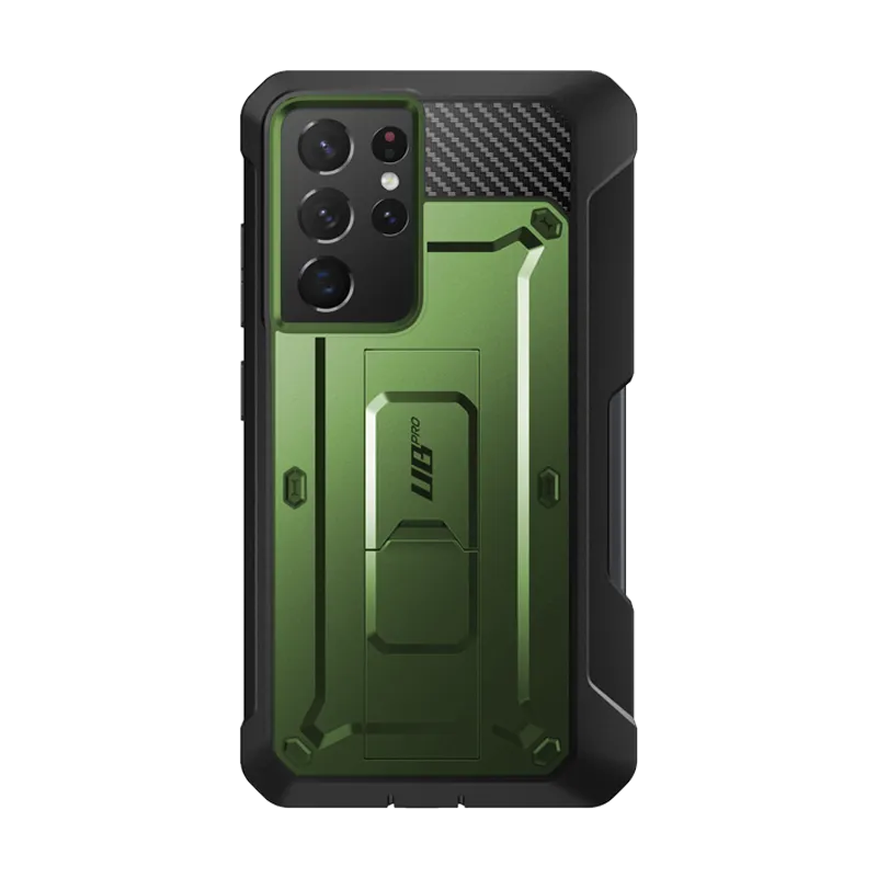 Galaxy S21 Ultra Unicorn Beetle Pro Rugged Case with S-Pen Holder - Dark Green
