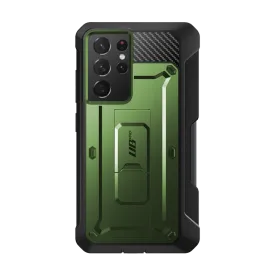 Galaxy S21 Ultra Unicorn Beetle Pro Rugged Case with S-Pen Holder - Dark Green