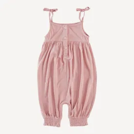 gathered smocked tie jumpsuit | tea rose | lenzing modal